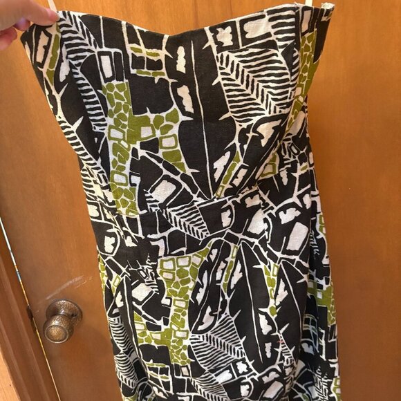 Banana Republic Tan and Green Strapless Dress Size 8 NWT - Picture 1 of 3